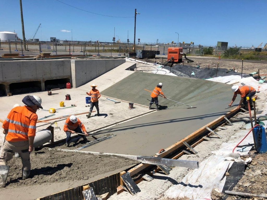 culvert batter concrete pour